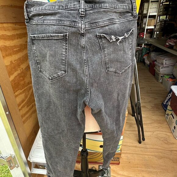 A.N.A Distressed High Rise Straight Black  Denim Jeans - Picture 6 of 7